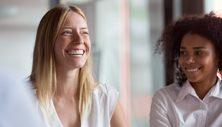 Two office workers using CourseSight