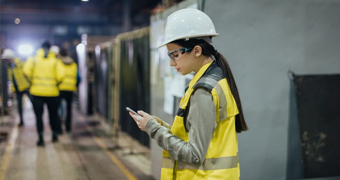 woman using smartphone